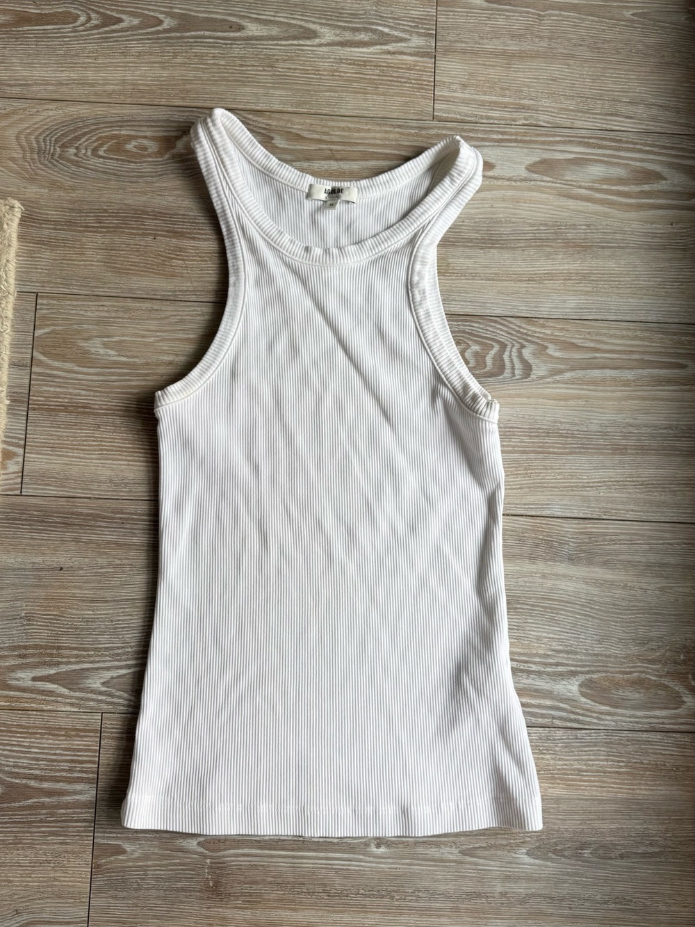 Agolde white ribbed tank